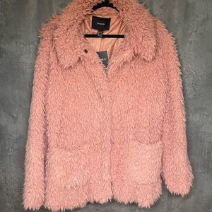 Plus Size Faux Furr Pink Coat